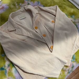 Paloma Wool Cream Corduroy Blazer with Tan Buttons
